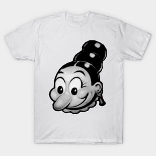Big-nosed old woman with eccentric hairstyle. T-Shirt